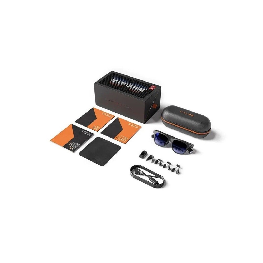 Viture One XR Glasses + Accessories Set (Jet Matte, w/out lens frame) See Pics